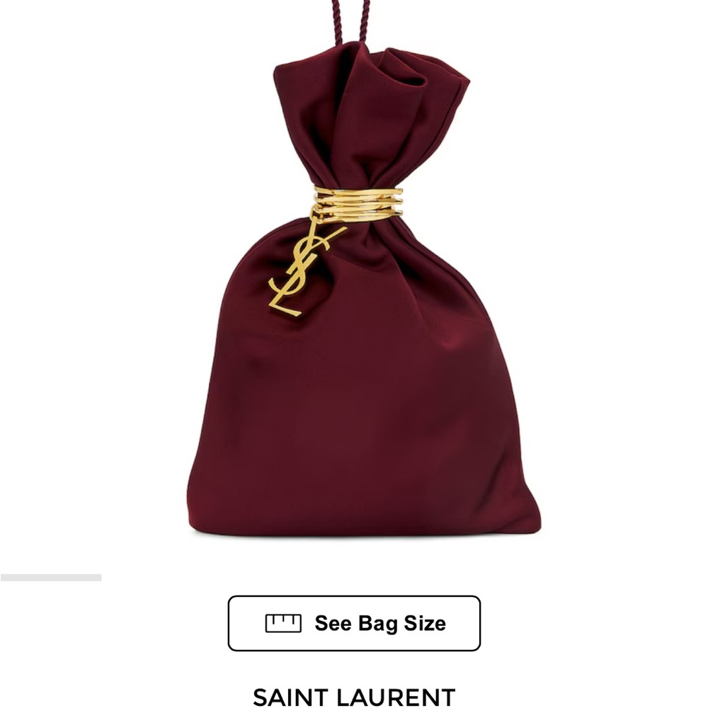 Saint Laurent Burgundy Satin Clutch